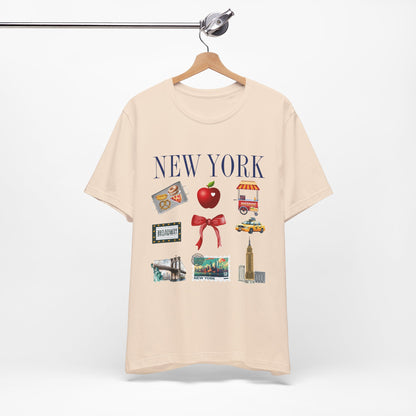 New York Icons T-Shirt — NYC Landmarks & Street Food Graphic Tee