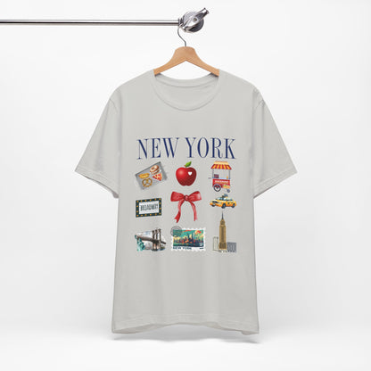 New York Icons T-Shirt — NYC Landmarks & Street Food Graphic Tee