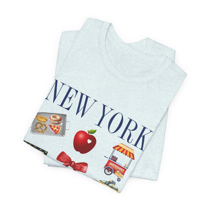 New York Icons T-Shirt — NYC Landmarks & Street Food Graphic Tee