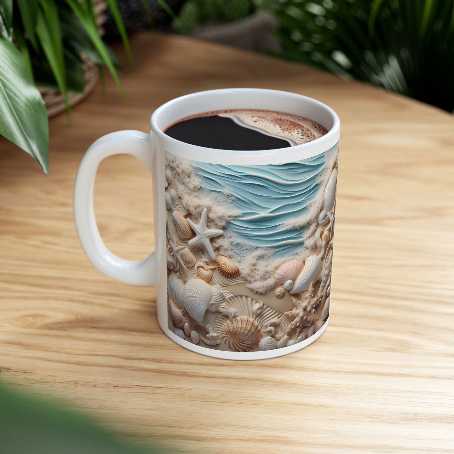 Seashell Symmetry Ceramic Mug – Beach Coastal 11oz & 15oz