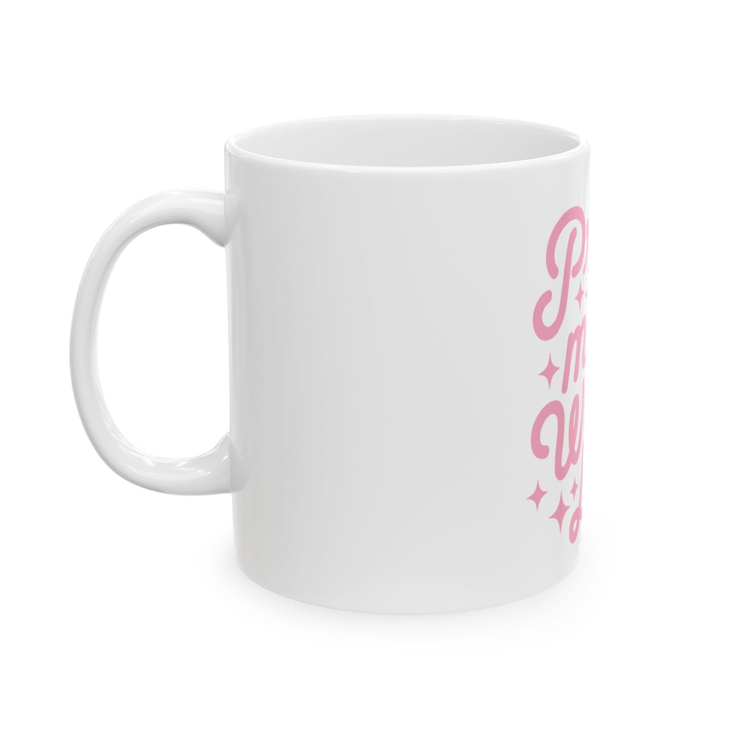 Pray More Worry Less Ceramic Mug – Inspirational Pink Faith Coffee Cup (11oz/15oz)