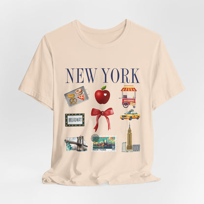 New York Icons T-Shirt — NYC Landmarks & Street Food Graphic Tee