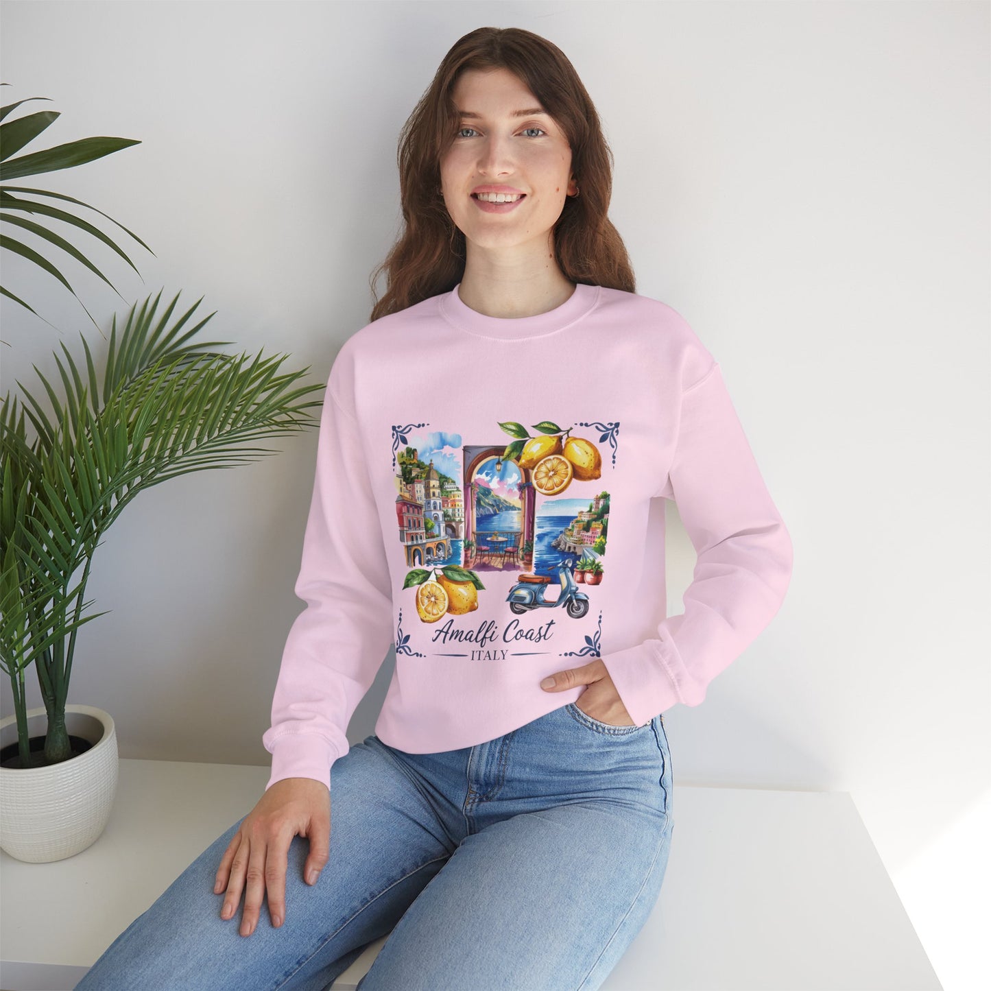 Amalfi Coast Italy Sweatshirt – Vintage Lemon Scenic Crewneck