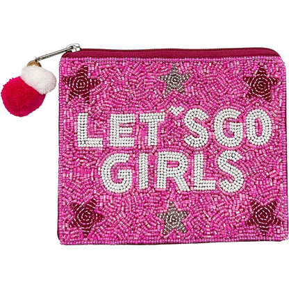 LETS GO GIRLS BEADED COIN POUCH