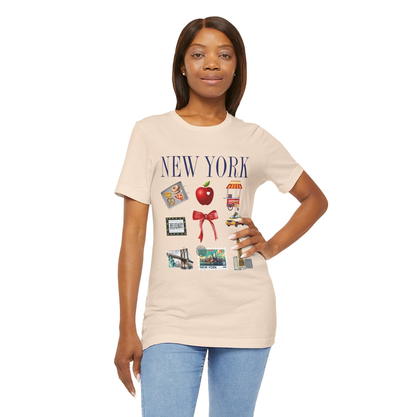 New York Icons T-Shirt — NYC Landmarks & Street Food Graphic Tee