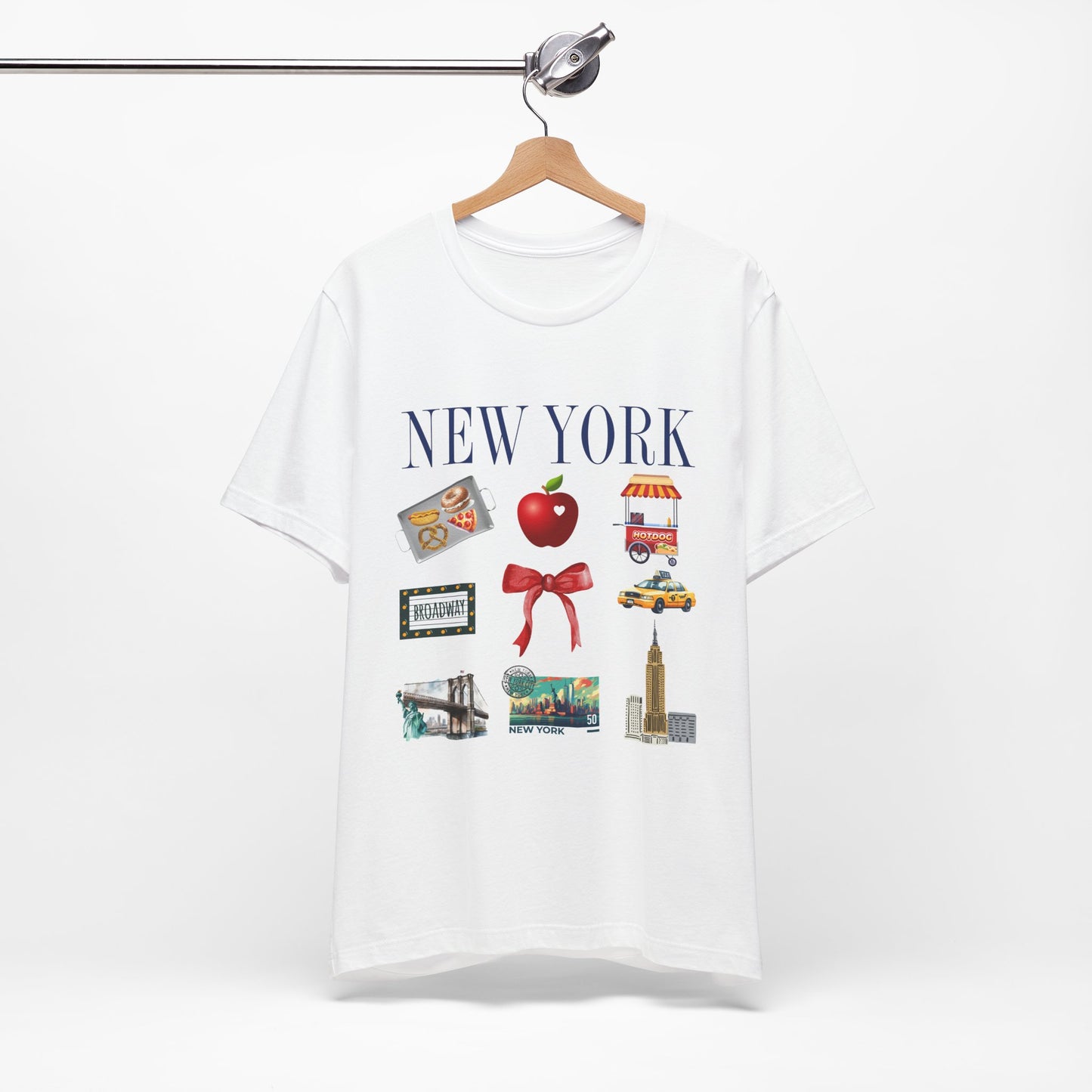 New York Icons T-Shirt — NYC Landmarks & Street Food Graphic Tee