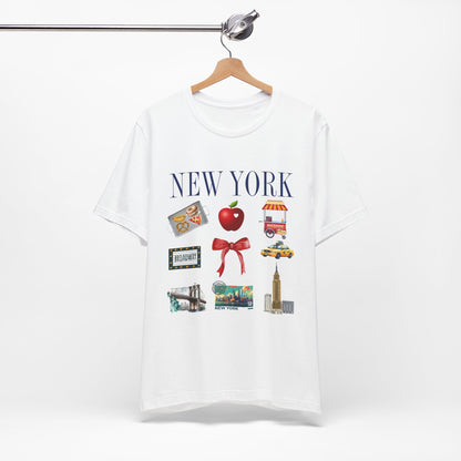 New York Icons T-Shirt — NYC Landmarks & Street Food Graphic Tee