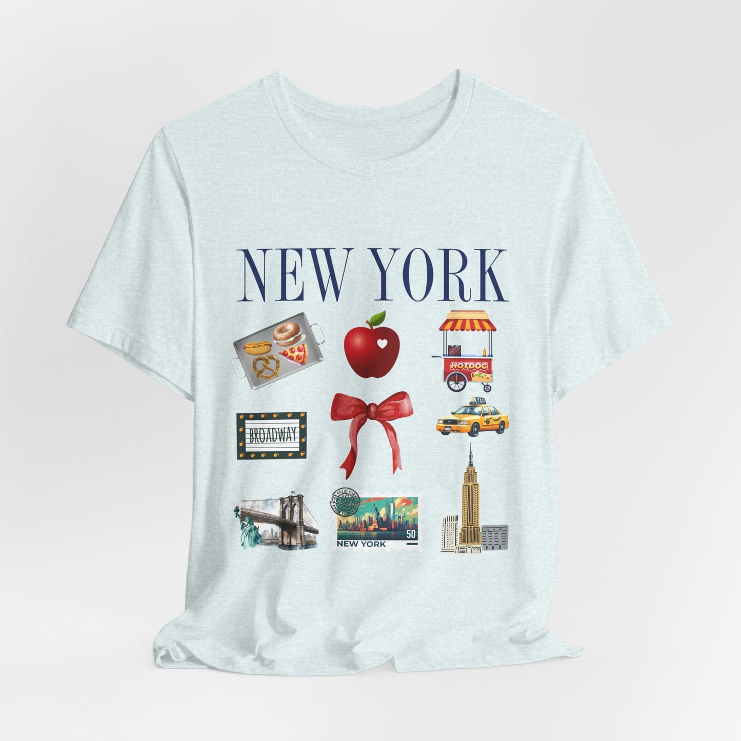 New York Icons T-Shirt — NYC Landmarks & Street Food Graphic Tee