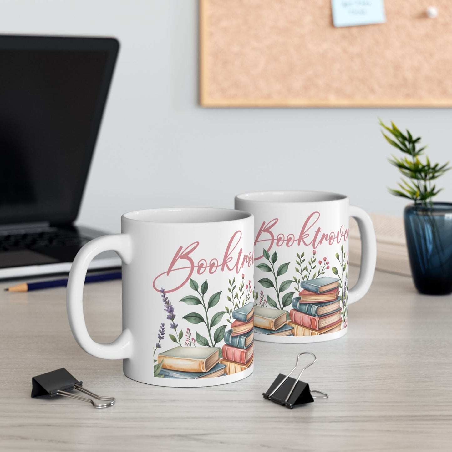 Booklover Floral Ceramic Mug — "Introvert Booklover" 11oz & 15oz