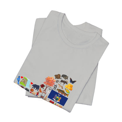 New York State Icons Map T-Shirt — Illustrated NY Landmarks Tee