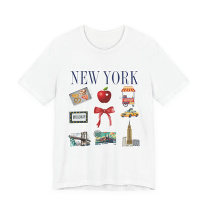 New York Icons T-Shirt — NYC Landmarks & Street Food Graphic Tee