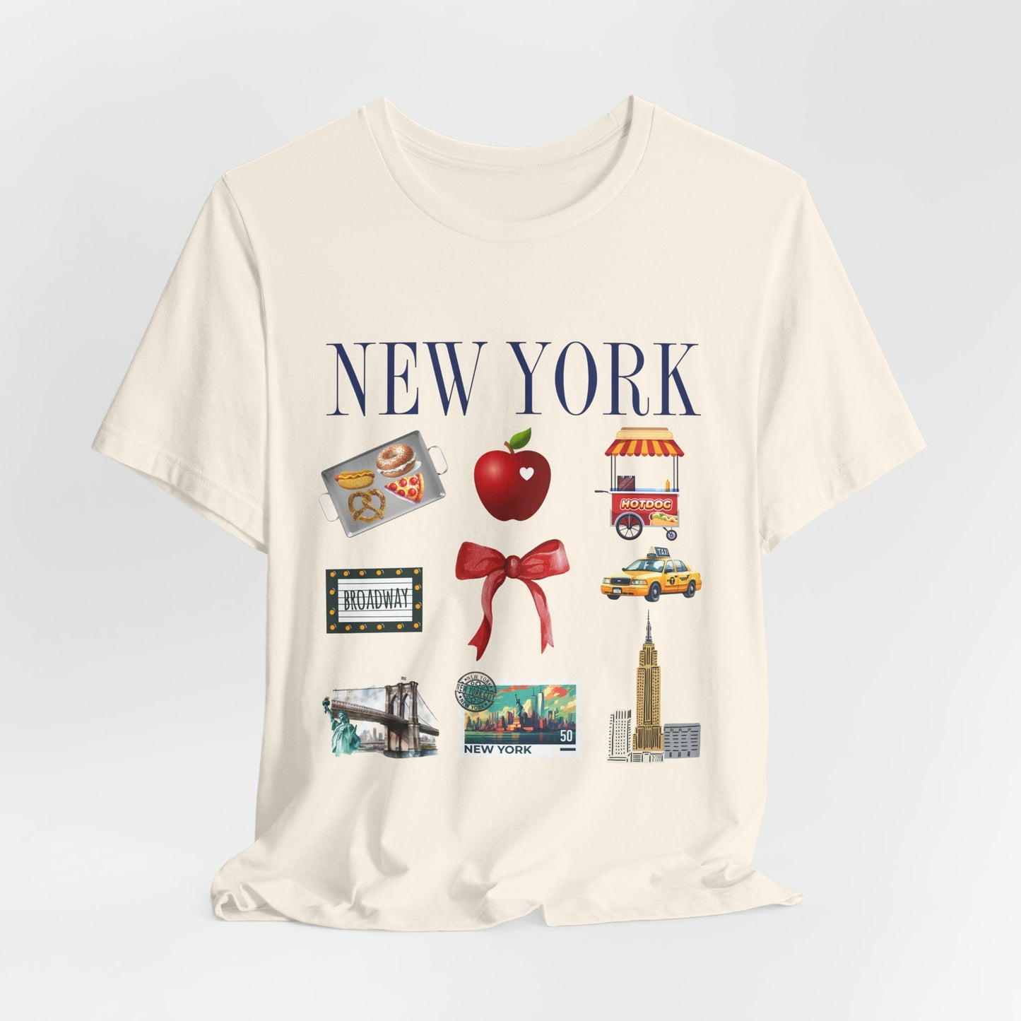 New York Icons T-Shirt — NYC Landmarks & Street Food Graphic Tee