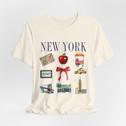 New York Icons T-Shirt — NYC Landmarks & Street Food Graphic Tee