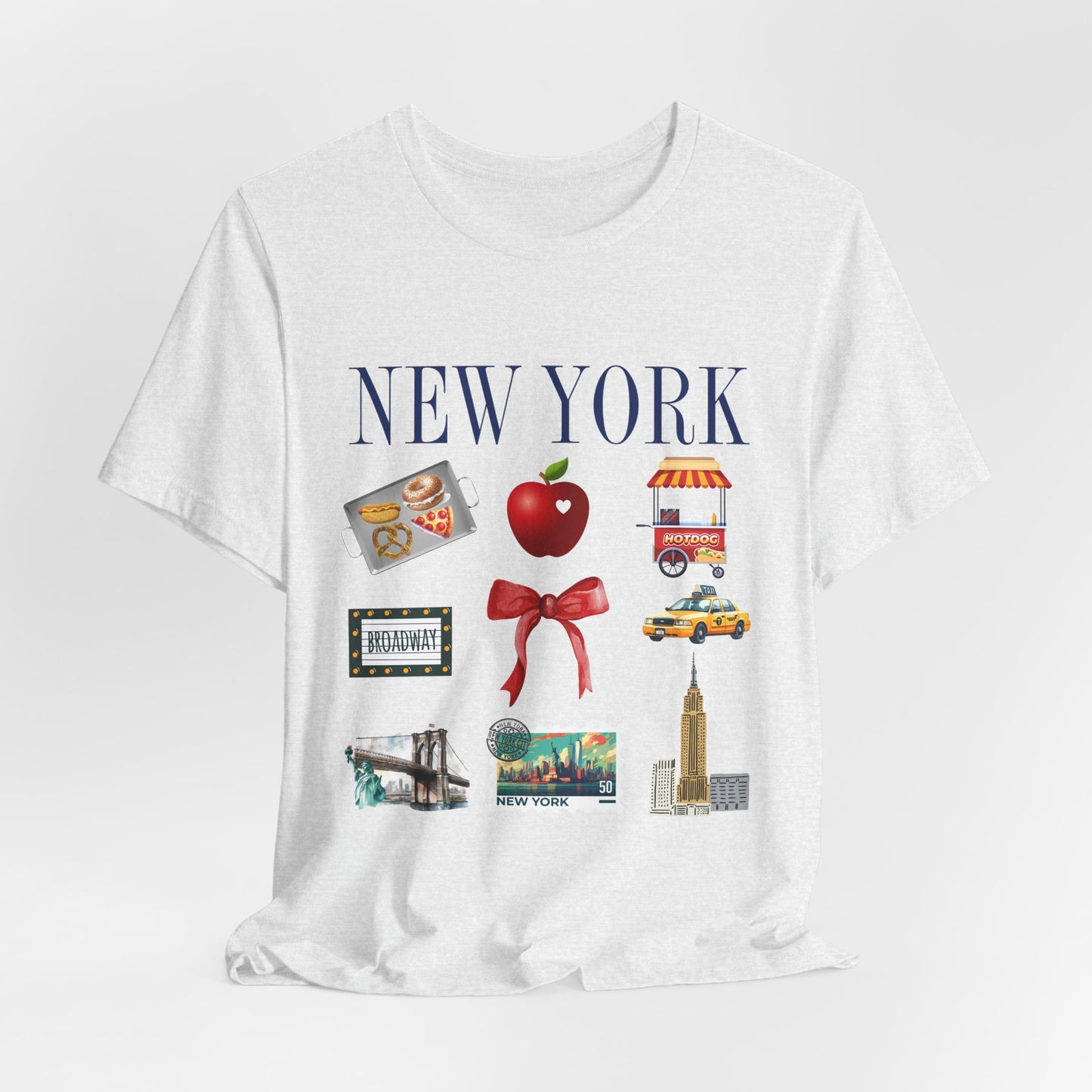 New York Icons T-Shirt — NYC Landmarks & Street Food Graphic Tee
