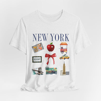 New York Icons T-Shirt — NYC Landmarks & Street Food Graphic Tee