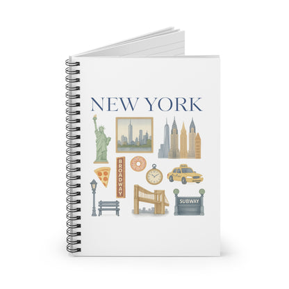 New York Icons Spiral Notebook — City Landmark Ruled Journal