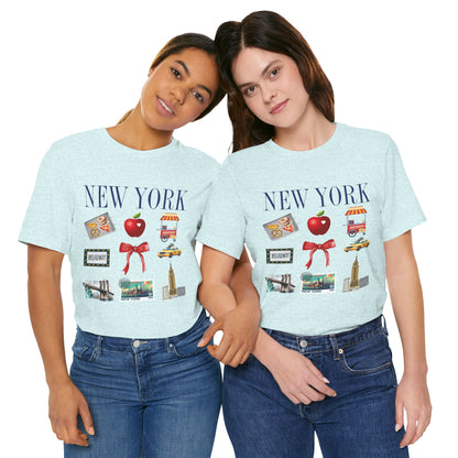 New York Icons T-Shirt — NYC Landmarks & Street Food Graphic Tee