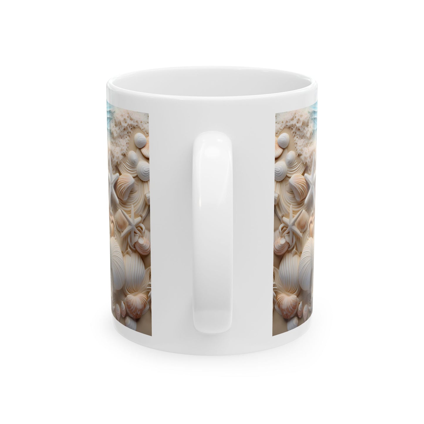 Seashell Symmetry Ceramic Mug – Beach Coastal 11oz & 15oz