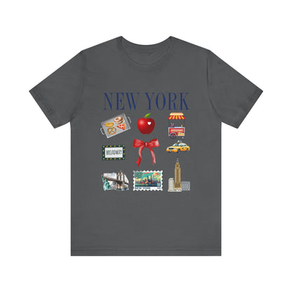 New York Icons T-Shirt — NYC Landmarks & Street Food Graphic Tee