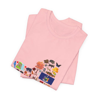 New York State Icons Map T-Shirt — Illustrated NY Landmarks Tee