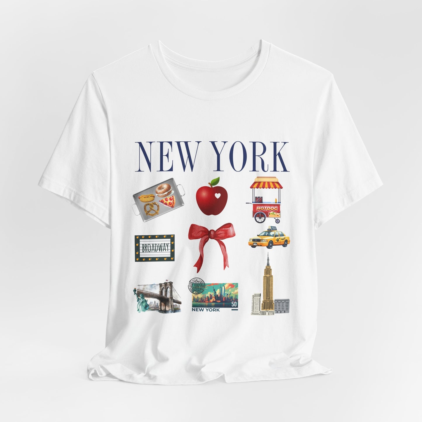 New York Icons T-Shirt — NYC Landmarks & Street Food Graphic Tee