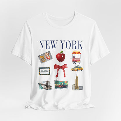 New York Icons T-Shirt — NYC Landmarks & Street Food Graphic Tee
