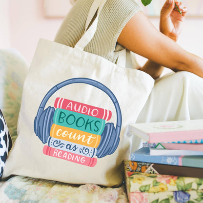 Audiobooks Count as Reading Tote Bag