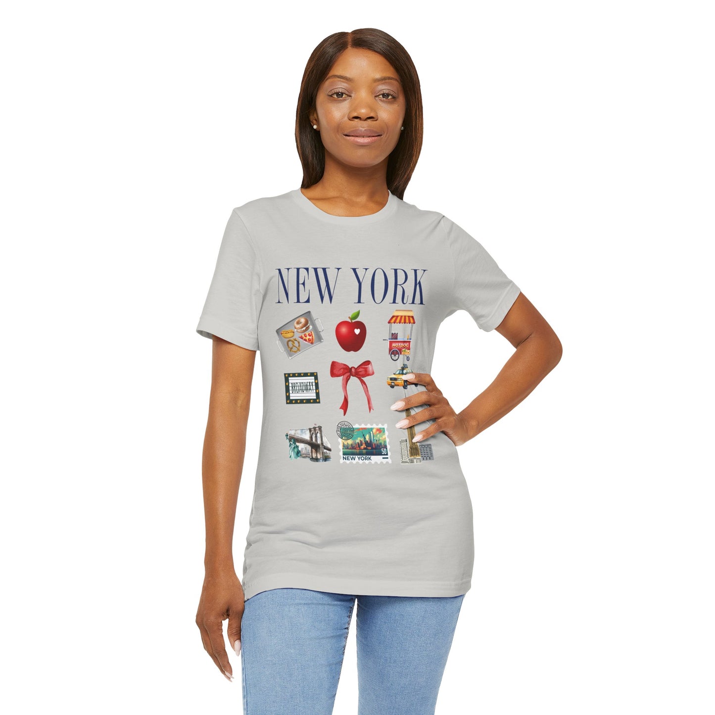 New York Icons T-Shirt — NYC Landmarks & Street Food Graphic Tee