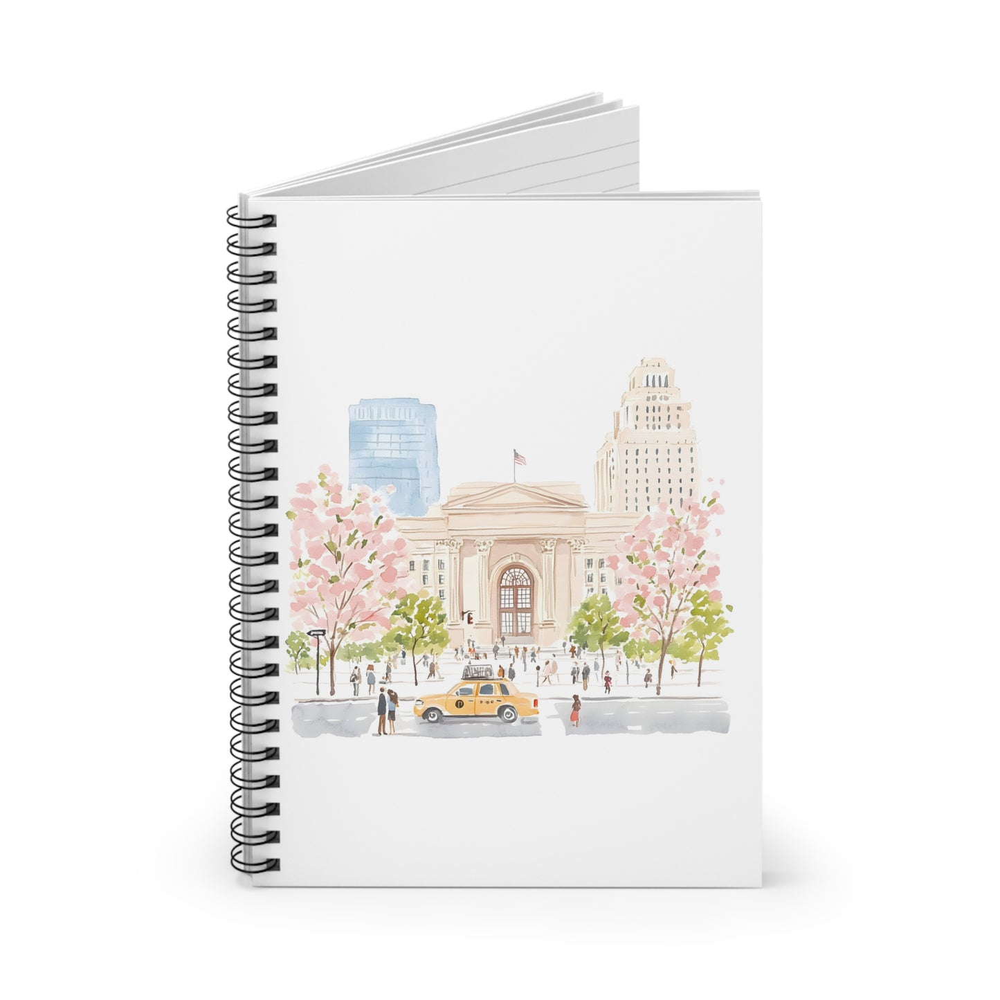 City Park Notebook — Watercolor Landmark Spiral Journal (Ruled)