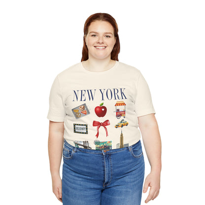 New York Icons T-Shirt — NYC Landmarks & Street Food Graphic Tee