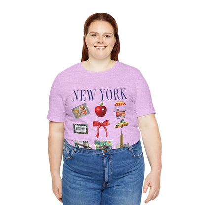 New York Icons T-Shirt — NYC Landmarks & Street Food Graphic Tee