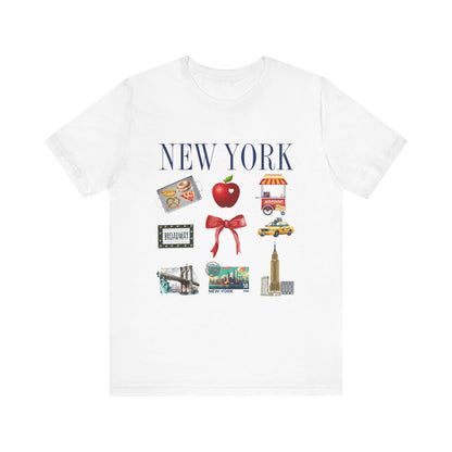 New York Icons T-Shirt — NYC Landmarks & Street Food Graphic Tee