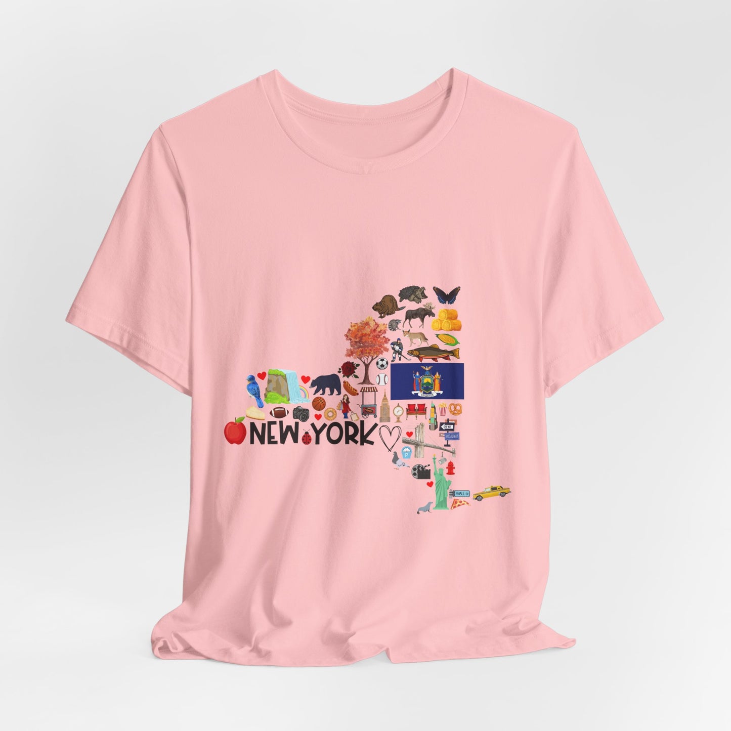 New York State Icons Map T-Shirt — Illustrated NY Landmarks Tee