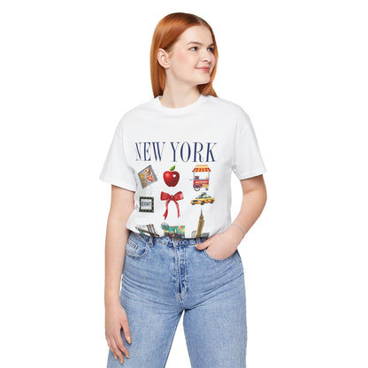New York Icons T-Shirt — NYC Landmarks & Street Food Graphic Tee