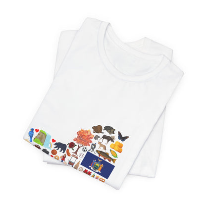 New York State Icons Map T-Shirt — Illustrated NY Landmarks Tee