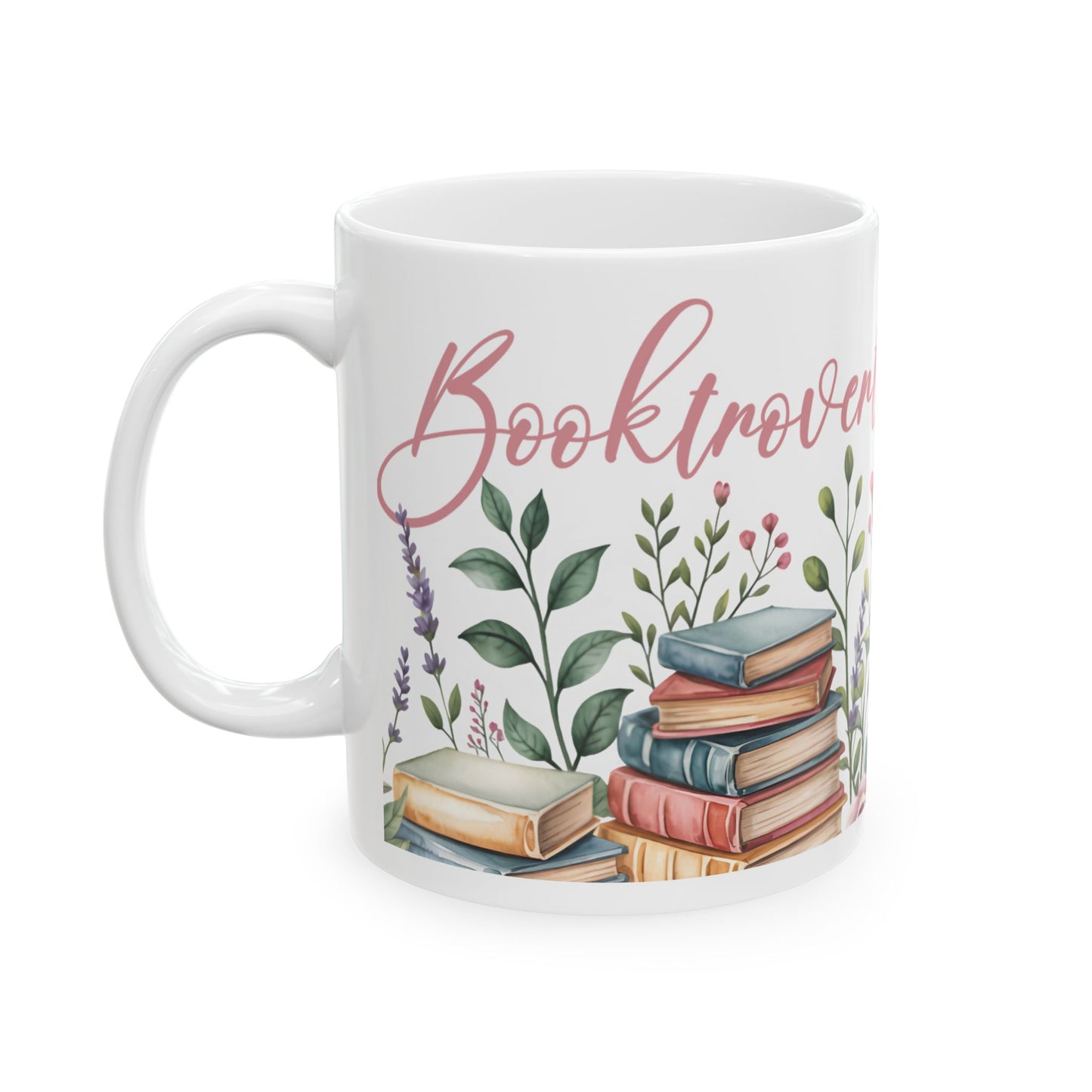 Booklover Floral Ceramic Mug — "Introvert Booklover" 11oz & 15oz