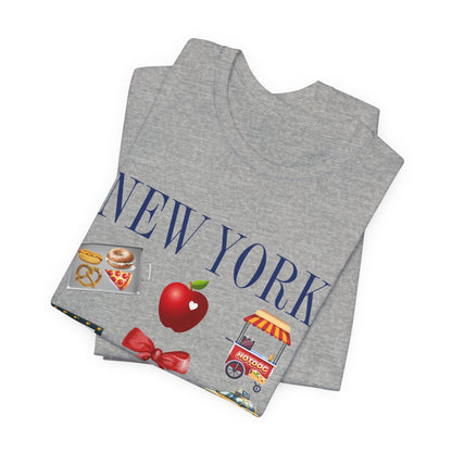 New York Icons T-Shirt — NYC Landmarks & Street Food Graphic Tee