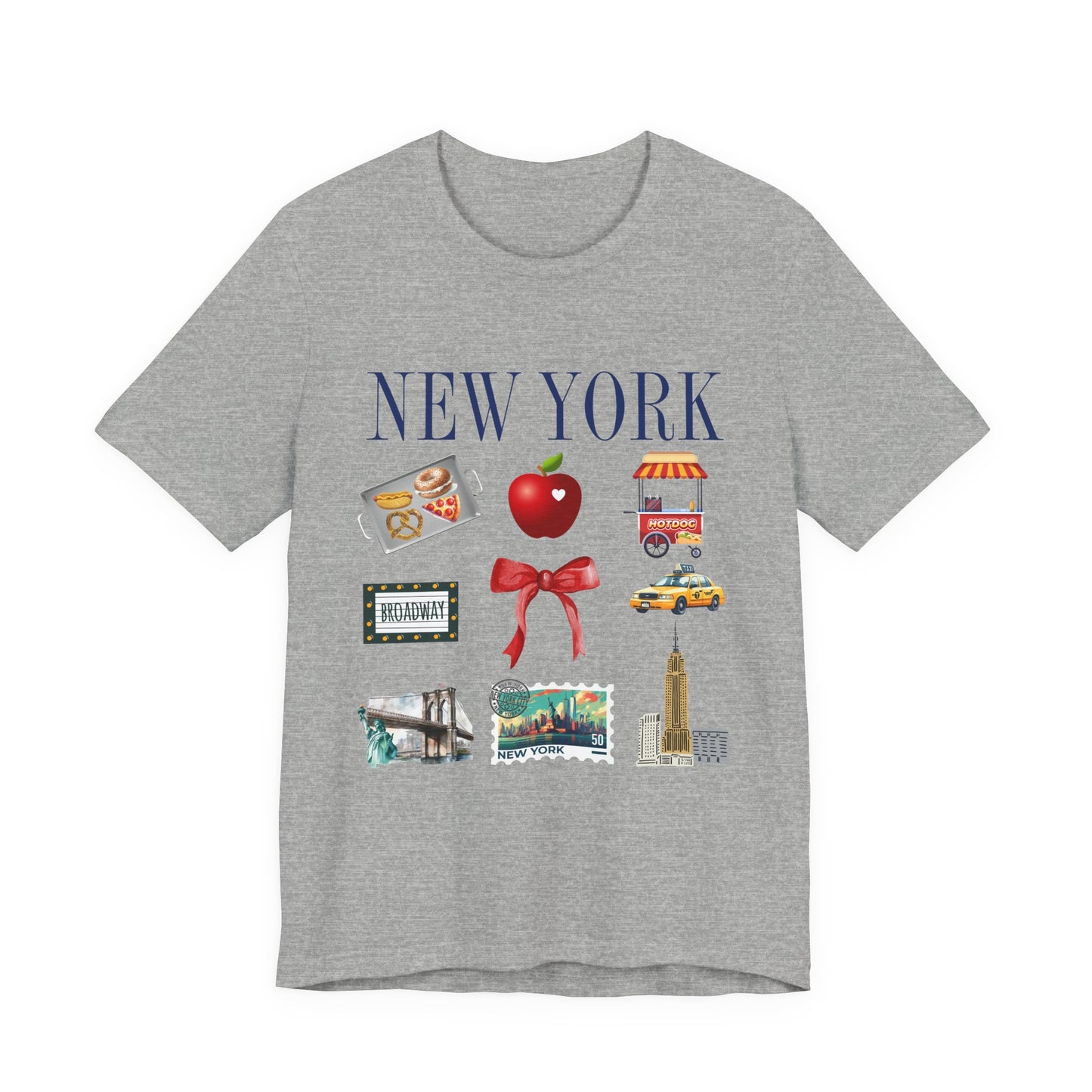 New York Icons T-Shirt — NYC Landmarks & Street Food Graphic Tee