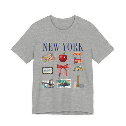 New York Icons T-Shirt — NYC Landmarks & Street Food Graphic Tee
