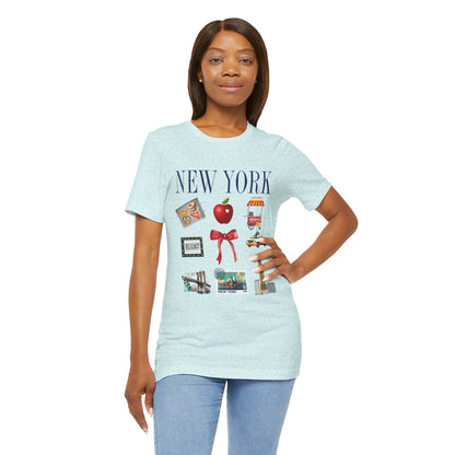 New York Icons T-Shirt — NYC Landmarks & Street Food Graphic Tee