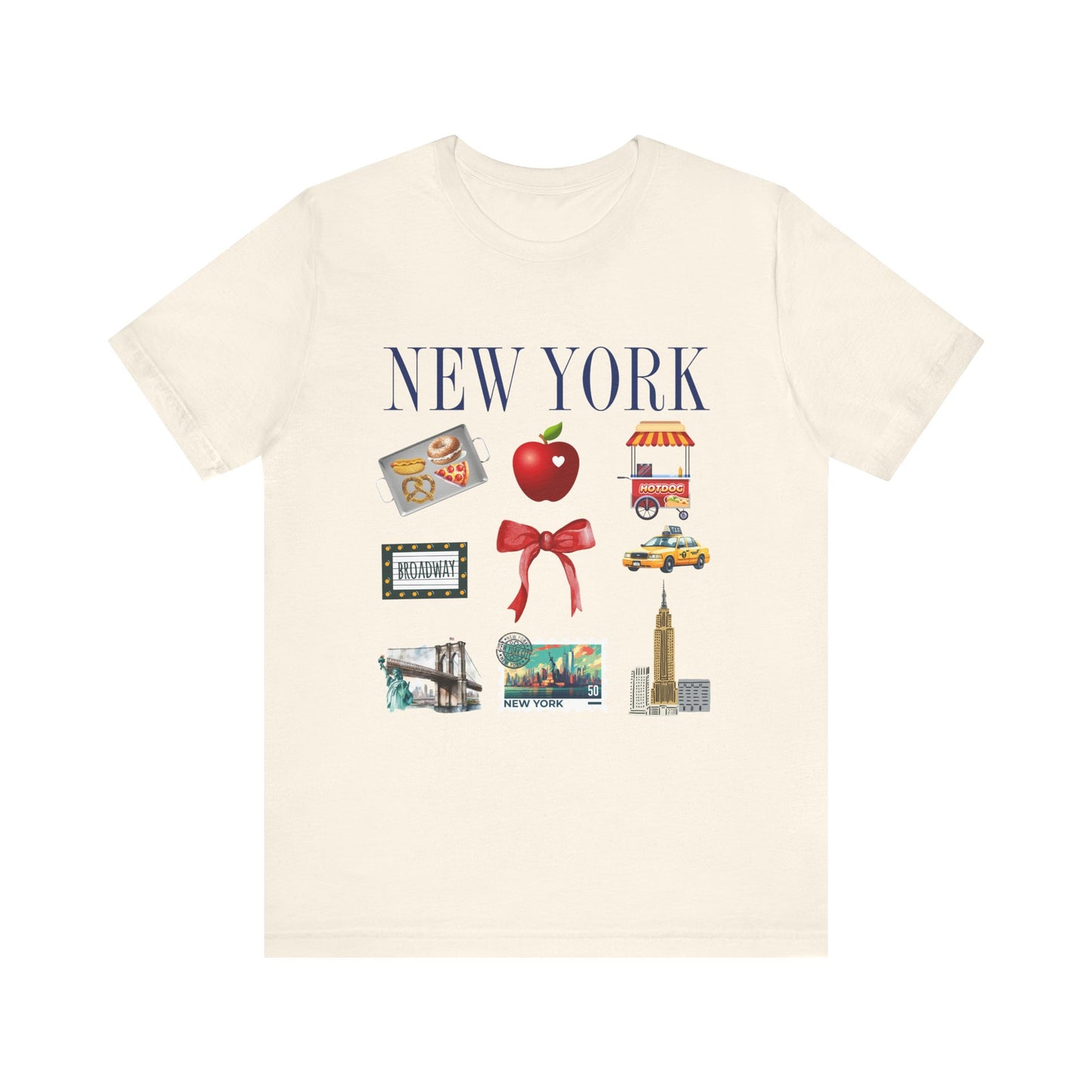 New York Icons T-Shirt — NYC Landmarks & Street Food Graphic Tee