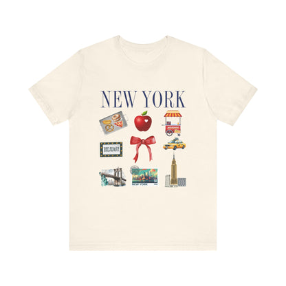 New York Icons T-Shirt — NYC Landmarks & Street Food Graphic Tee