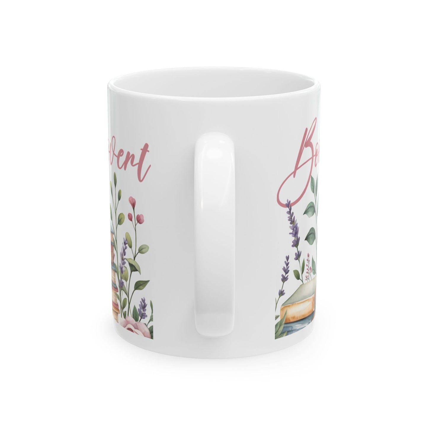 Booklover Floral Ceramic Mug — "Introvert Booklover" 11oz & 15oz