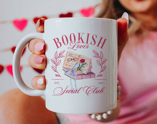 Bookish Lovers Social Club Coquette - Coffee Mug: 11oz White