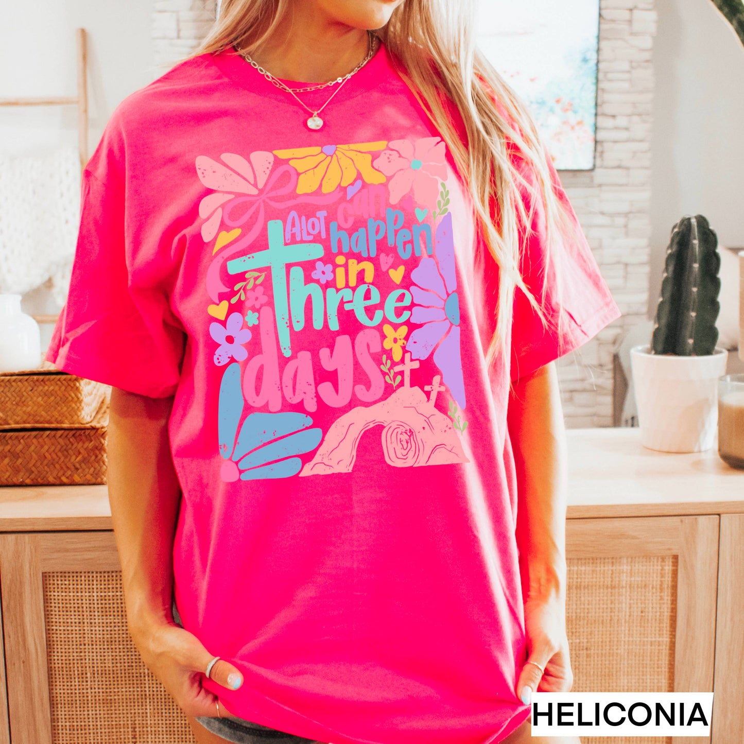 A Lot Can Happen In 3 Days  | Easter Graphic Tee | Gildan: Graphite Heather / XL