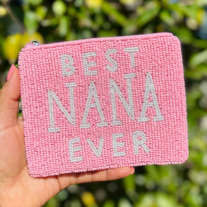 Best Nana Ever Beaded Pouch Purse