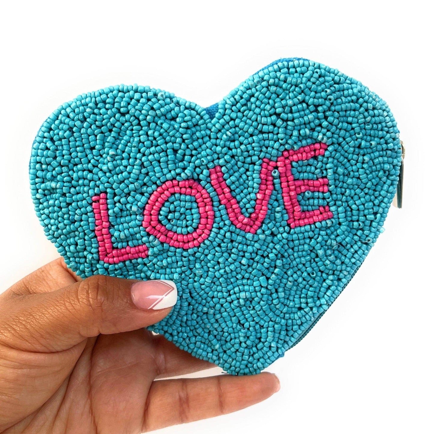 LOVE Beaded Pouch