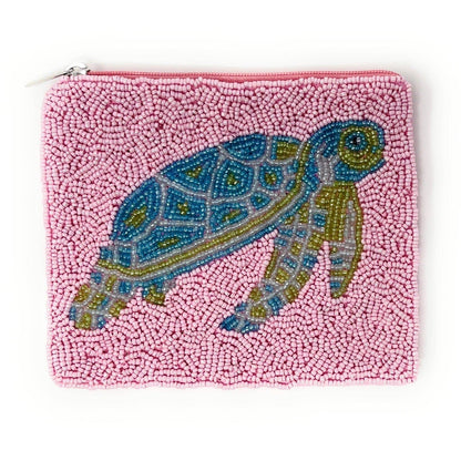 Sea Turtle Beaded Coin Purse