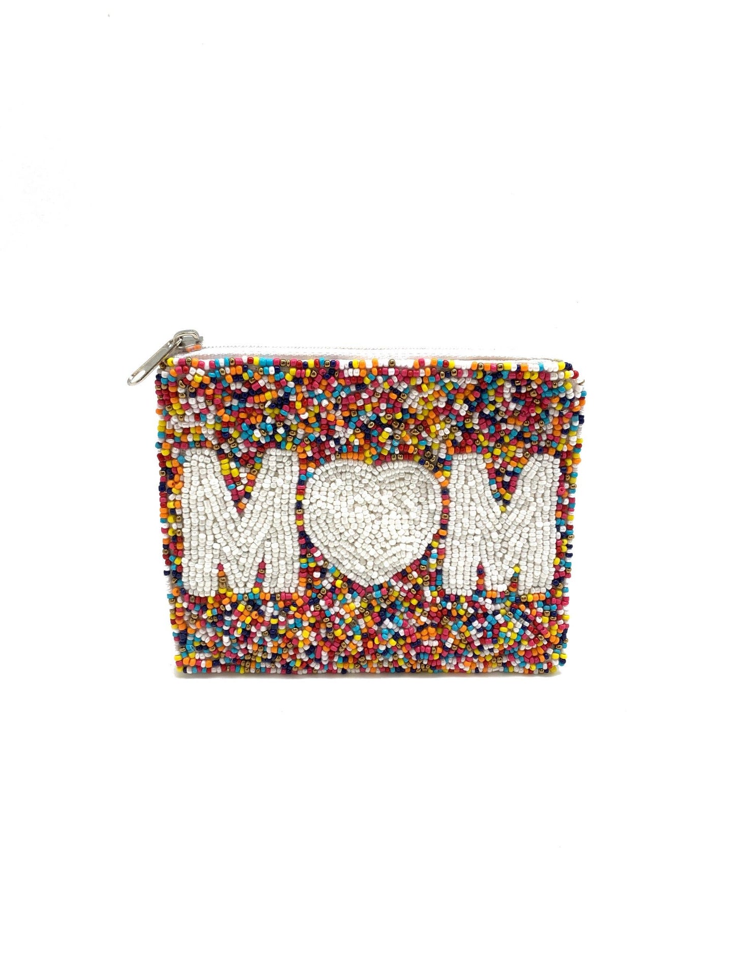MOM MULTI SPRINKLE BEADED COIN POUCH
