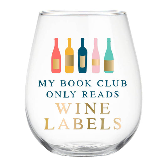 Book Club Stemless Wine Glass | My Book Club Only Reads Wine